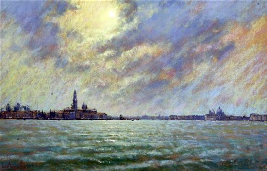 Lionel Aggett (1938-) San Giorgio Maggiore & The Guidecca, 13 x 20in.